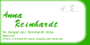 anna reinhardt business card